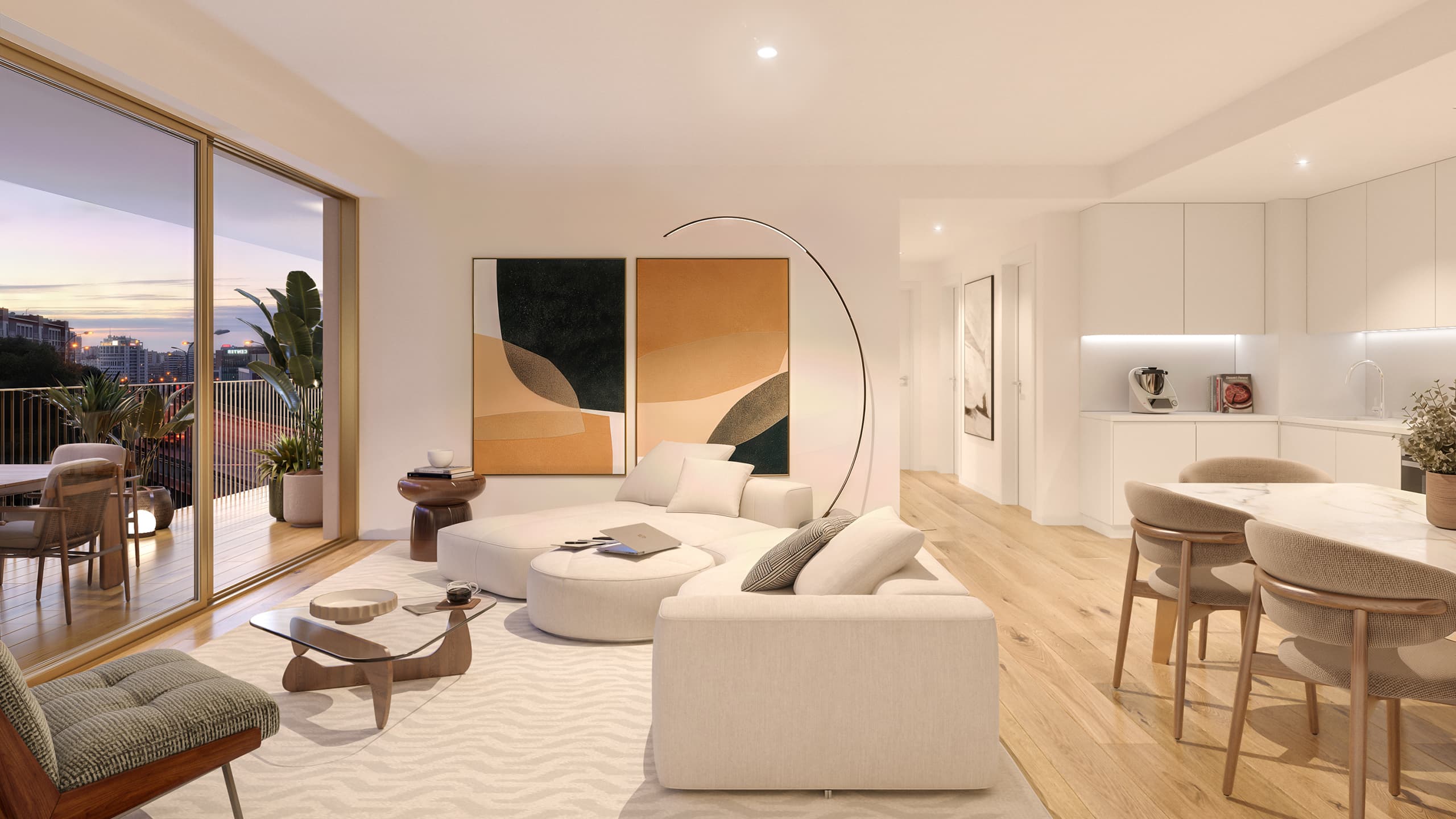 Sala de estar de um apartamento Green Park